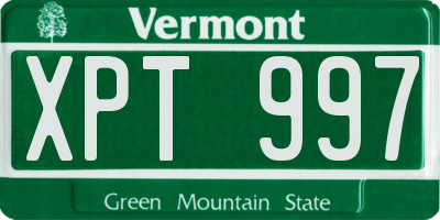VT license plate XPT997