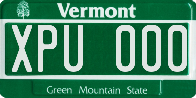 VT license plate XPU000