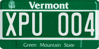 VT license plate XPU004