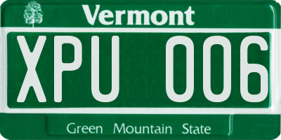 VT license plate XPU006