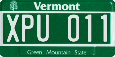 VT license plate XPU011