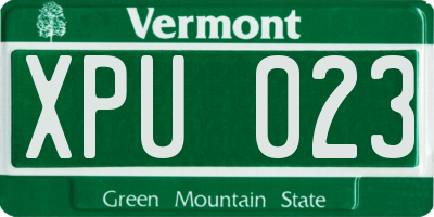 VT license plate XPU023