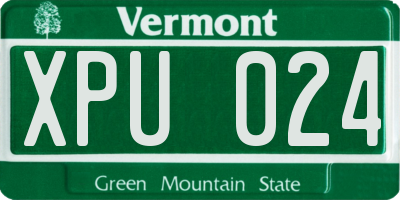 VT license plate XPU024