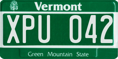 VT license plate XPU042