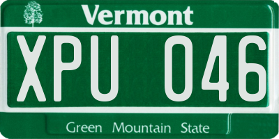 VT license plate XPU046