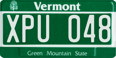 VT license plate XPU048