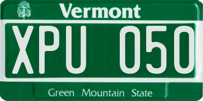 VT license plate XPU050