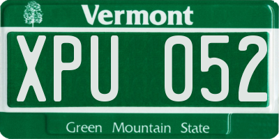 VT license plate XPU052