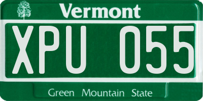 VT license plate XPU055