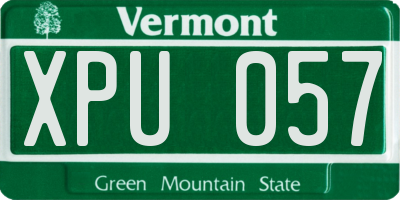VT license plate XPU057