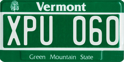 VT license plate XPU060