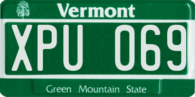 VT license plate XPU069