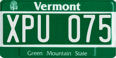 VT license plate XPU075