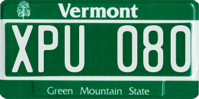 VT license plate XPU080