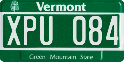 VT license plate XPU084