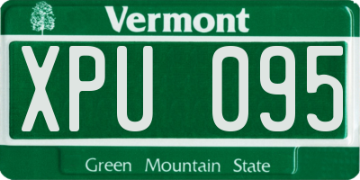 VT license plate XPU095