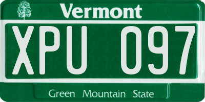 VT license plate XPU097
