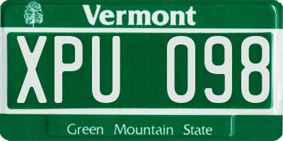 VT license plate XPU098