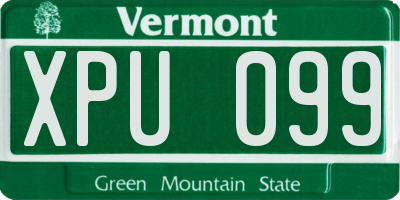 VT license plate XPU099