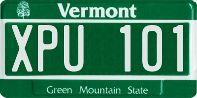 VT license plate XPU101