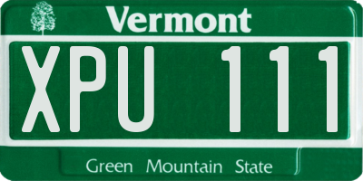 VT license plate XPU111