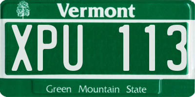 VT license plate XPU113