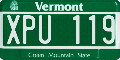 VT license plate XPU119