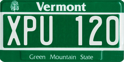 VT license plate XPU120