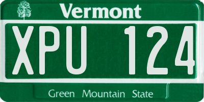 VT license plate XPU124