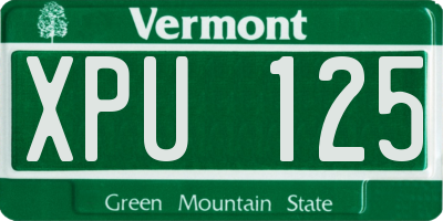 VT license plate XPU125