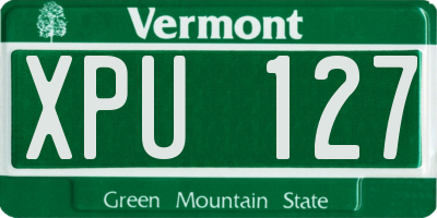 VT license plate XPU127