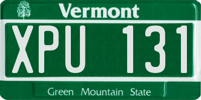 VT license plate XPU131