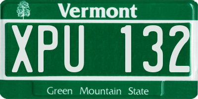 VT license plate XPU132