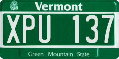 VT license plate XPU137