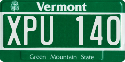 VT license plate XPU140