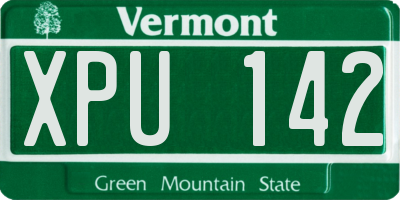 VT license plate XPU142
