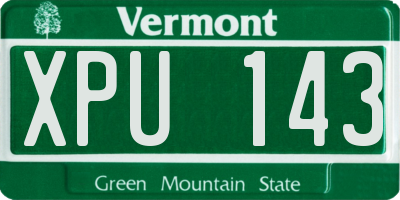 VT license plate XPU143