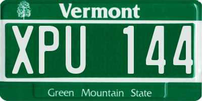 VT license plate XPU144