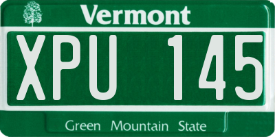 VT license plate XPU145