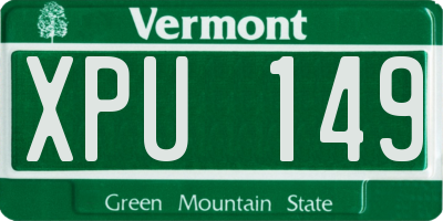 VT license plate XPU149