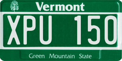 VT license plate XPU150