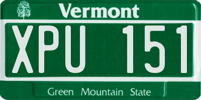 VT license plate XPU151