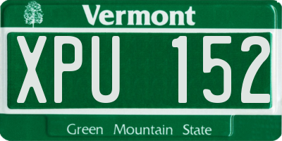 VT license plate XPU152