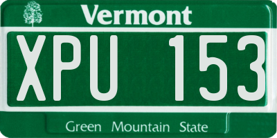 VT license plate XPU153