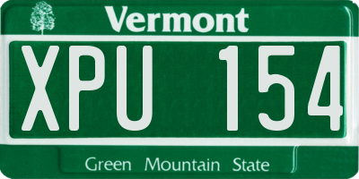 VT license plate XPU154