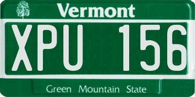 VT license plate XPU156