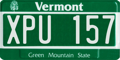 VT license plate XPU157