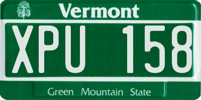 VT license plate XPU158