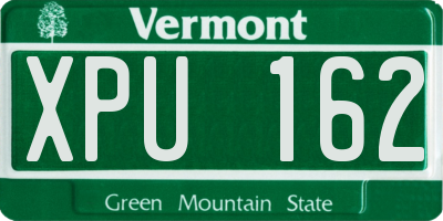 VT license plate XPU162
