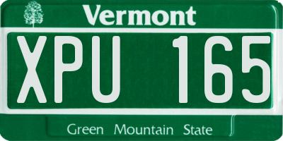 VT license plate XPU165